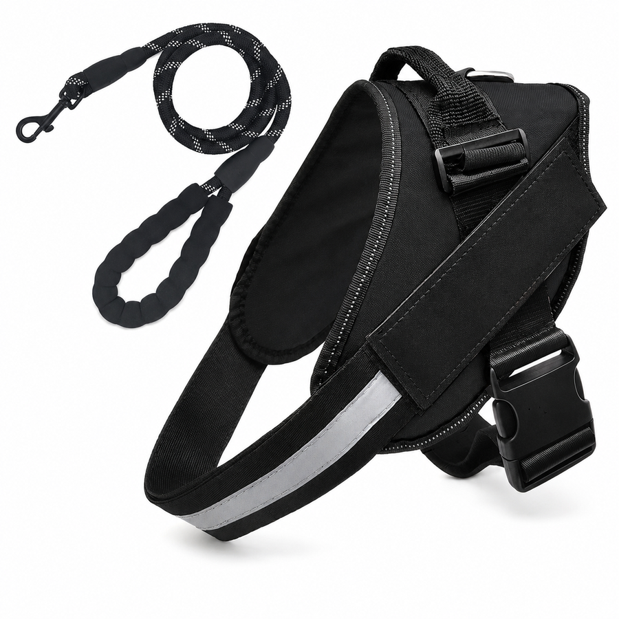 Personalized No-Pull Dog Harness harness and matching leash set